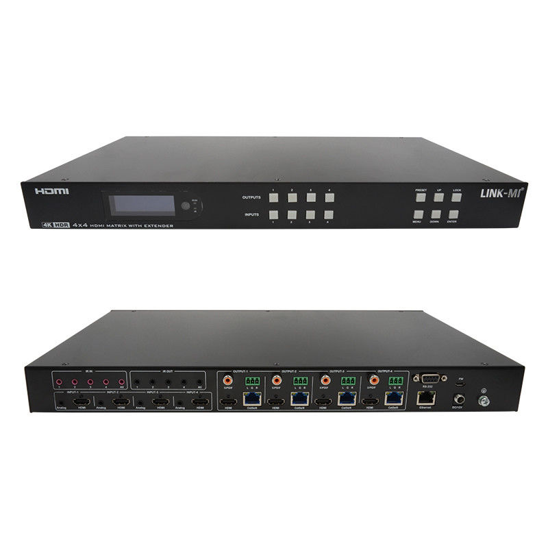70m 4x4 HDMI Matrix Extender พร้อม 4 HDMI Loop Out 4K HDMI Matrix Switch
