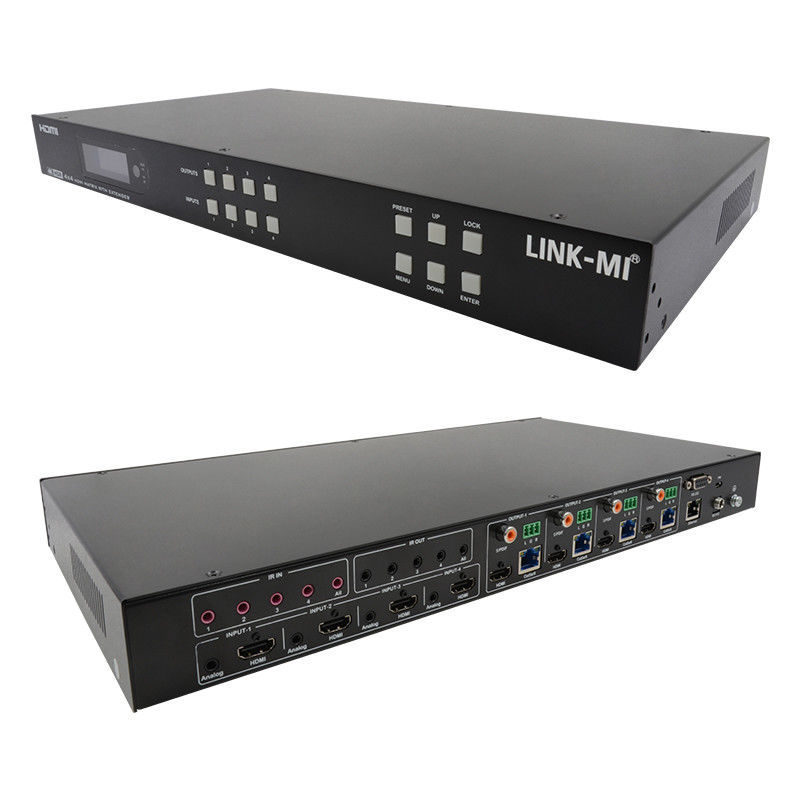 70m 4x4 HDMI Matrix Extender พร้อม 4 HDMI Loop Out 4K HDMI Matrix Switch