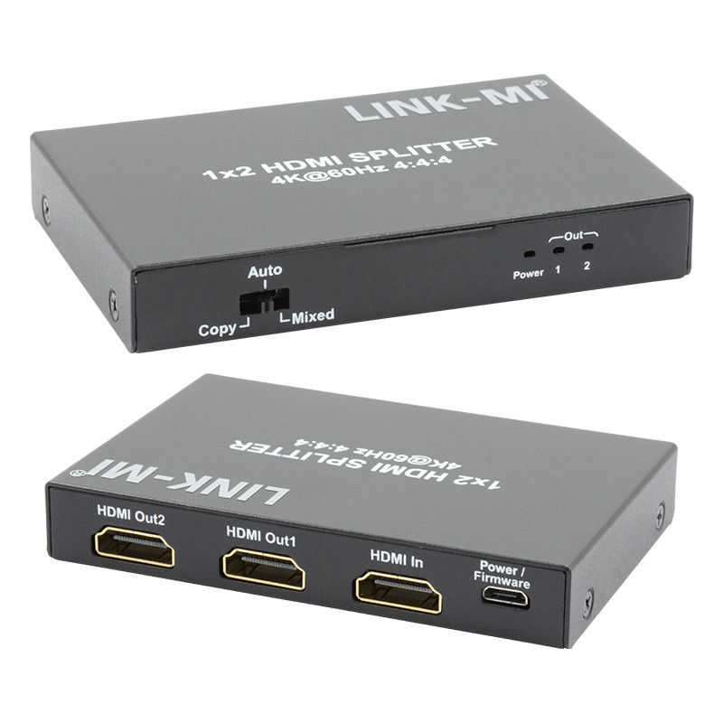 1x2 HDMI2.0 สปลิเตอร์ รองรับ 3D 18G HDR HDCP2.2 2 Port Video Splitter