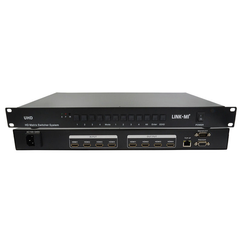 4X4 HDMI Matrix Switcher System 4K HDMI Video Switch รองรับ RS232 TCP/IP