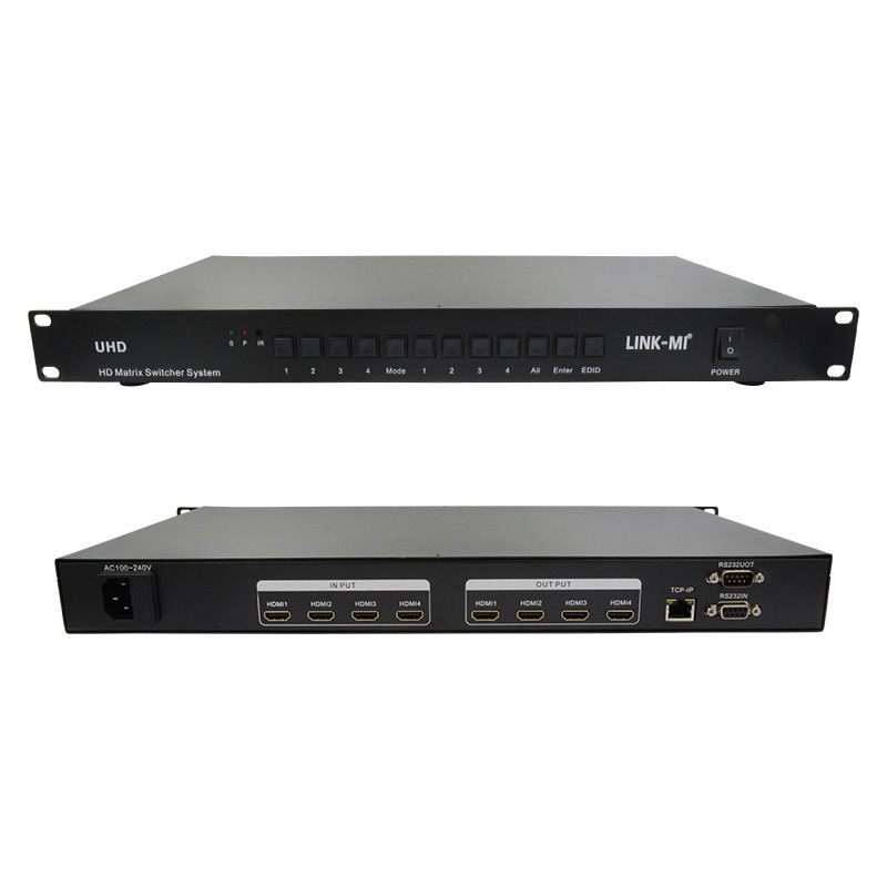 4X4 HDMI Matrix Switcher System 4K HDMI Video Switch รองรับ RS232 TCP/IP