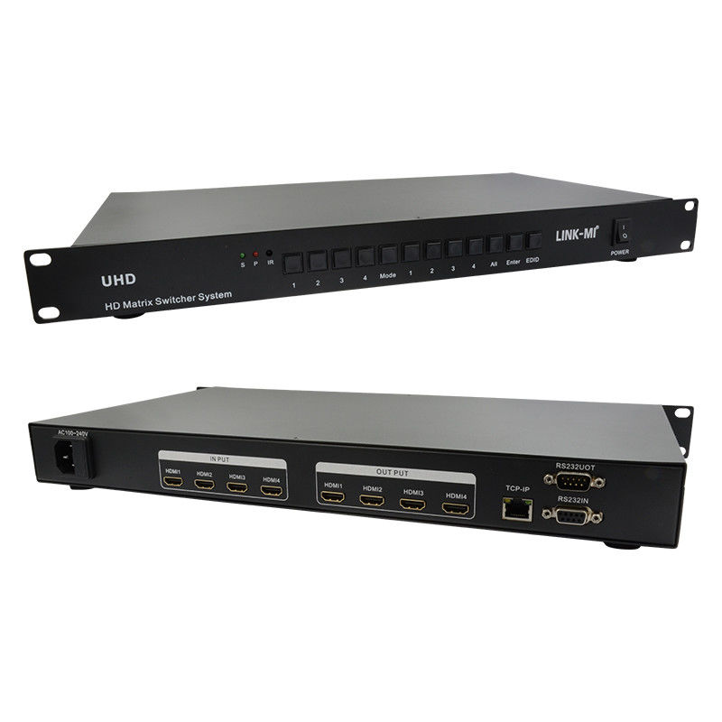 4X4 HDMI Matrix Switcher System 4K HDMI Video Switch รองรับ RS232 TCP/IP