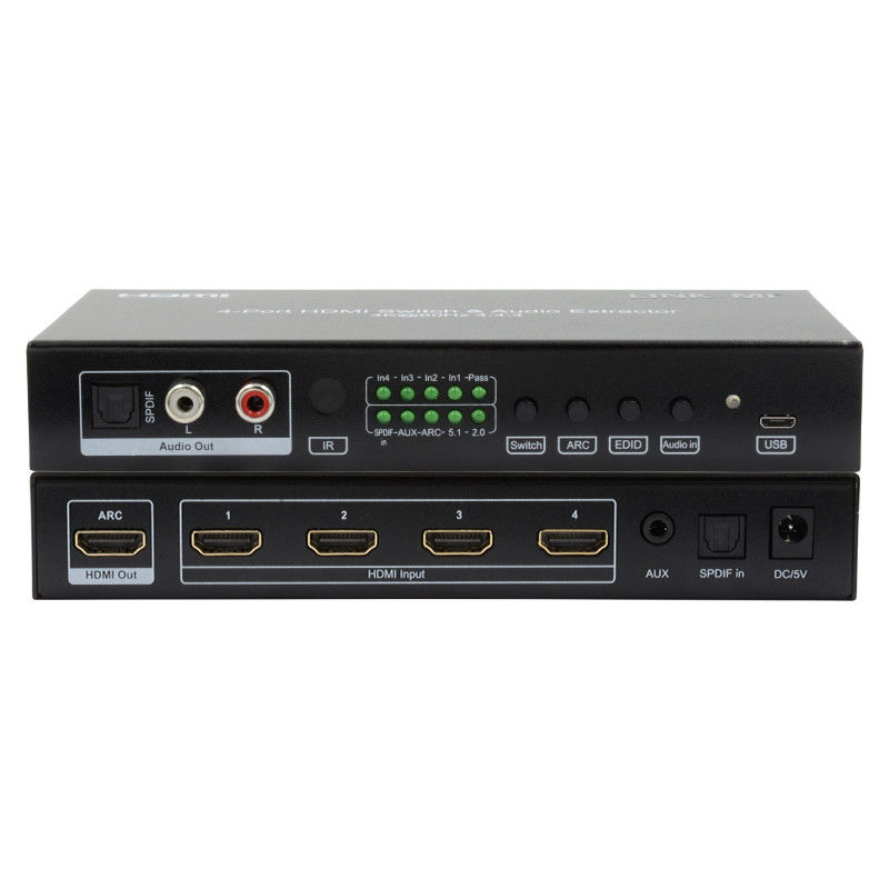 256mA 4X1 HDMI Switcher Box 2.0 Switcher YUV4:44 18Gbps รองรับ ARC CEC HDR