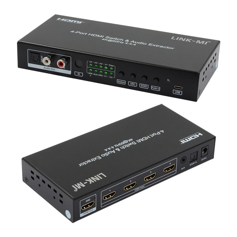 256mA 4X1 HDMI Switcher Box 2.0 Switcher YUV4:44 18Gbps รองรับ ARC CEC HDR