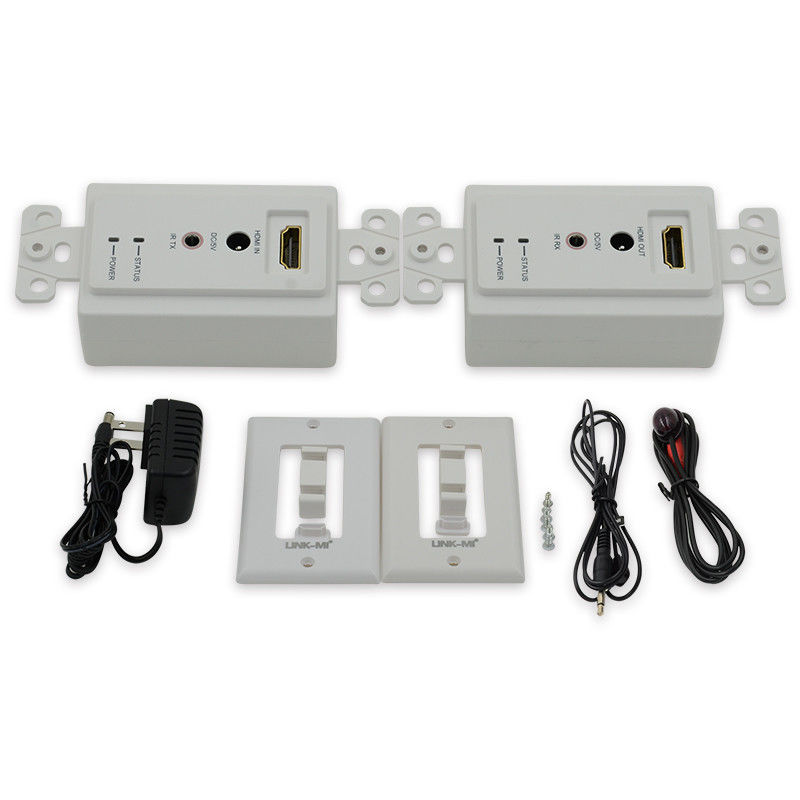 60m HDMI Wall Plate Extender Over Single Cat5e Cat 6 ถึง Hdmi Extender รองรับ 3D IR
