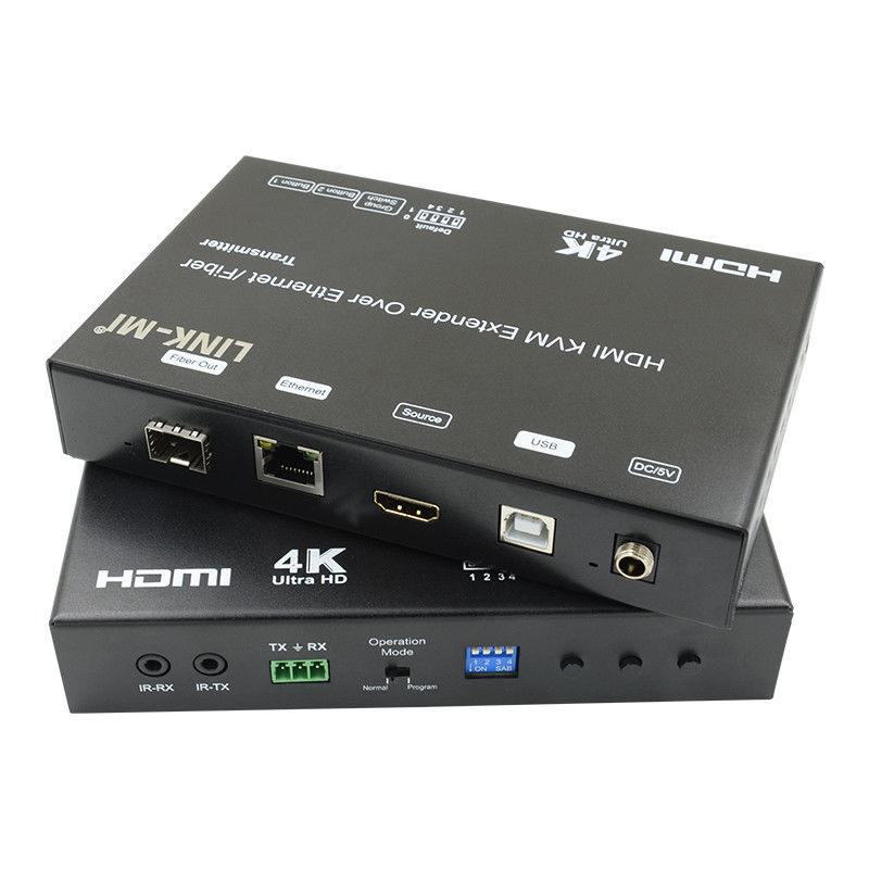 4K AV Over IP ไฟเบอร์ HDMI KVM Extender รองรับ Unicast Multicast ด้วย USB RS232