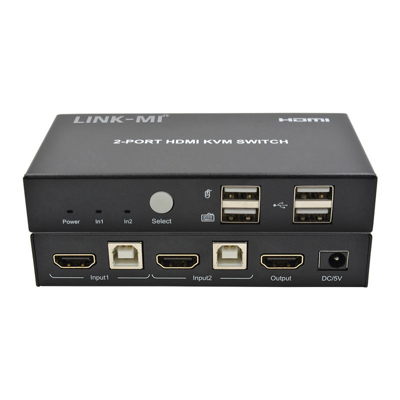 4K 2Port HDMI KVM Switch สนับสนุน 4K 30Hz USB Type B Port
