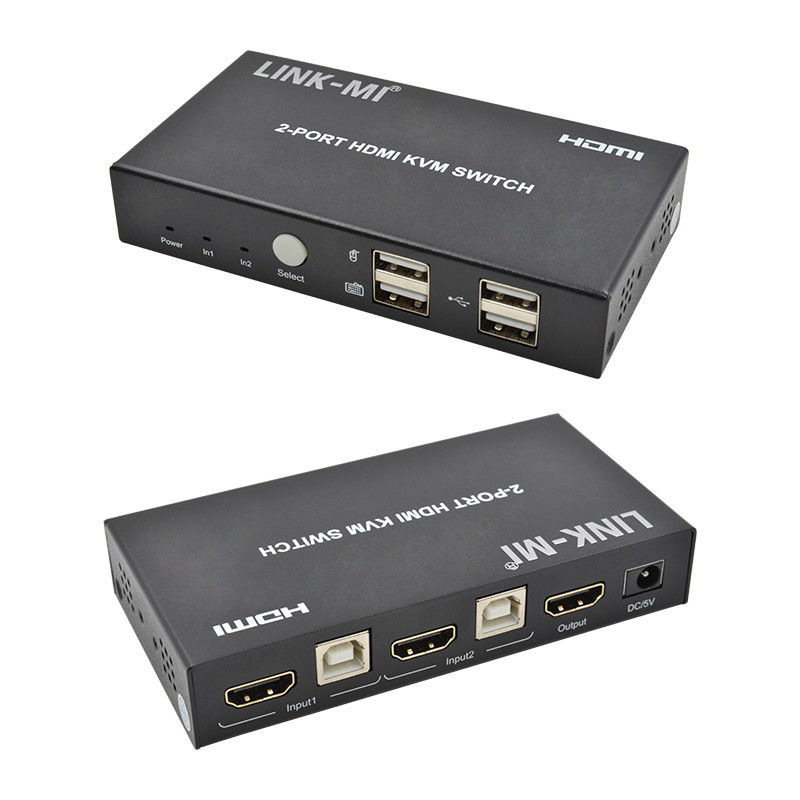 4K 2Port HDMI KVM Switch สนับสนุน 4K 30Hz USB Type B Port