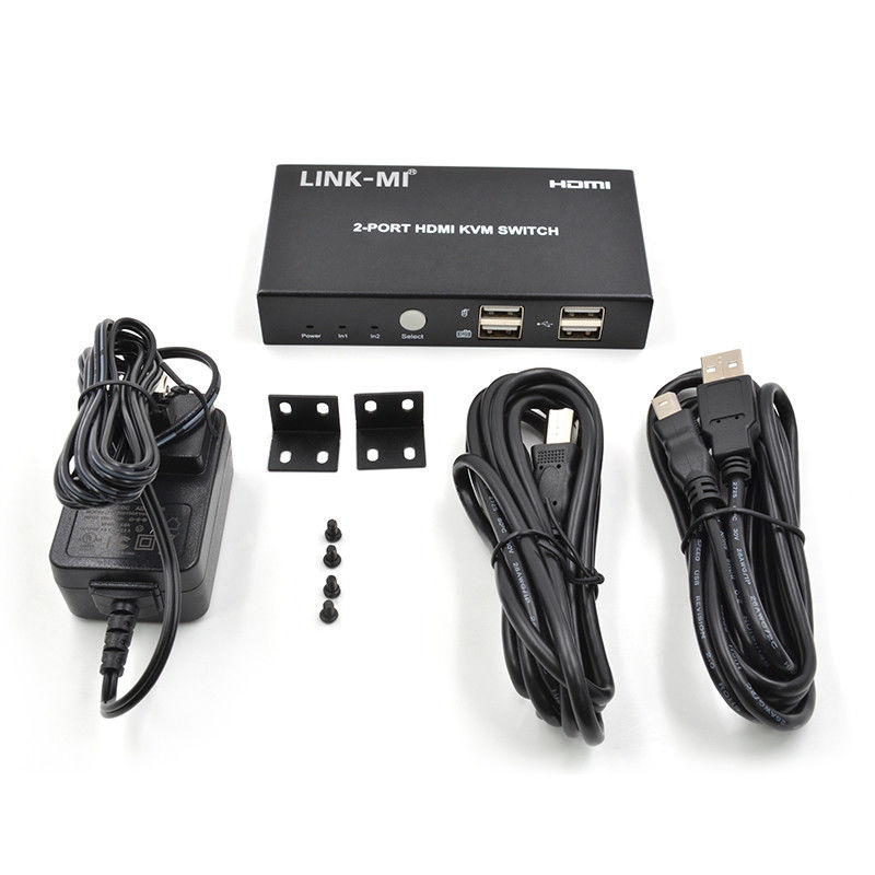 4K 2Port HDMI KVM Switch สนับสนุน 4K 30Hz USB Type B Port