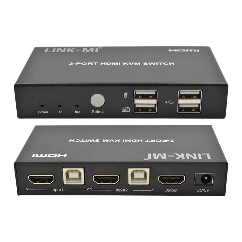 4K 2Port HDMI KVM Switch สนับสนุน 4K 30Hz USB Type B Port