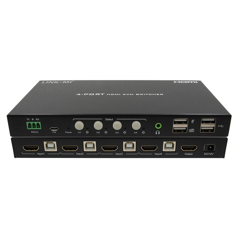 HDCP2.2 1.4 4K KVM สวิตช์ HDMI YUV4:44 8 บิต กับการสกัดเสียงแบบแอนาล็อก