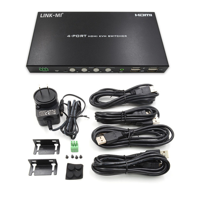 HDCP2.2 1.4 4K KVM สวิตช์ HDMI YUV4:44 8 บิต กับการสกัดเสียงแบบแอนาล็อก