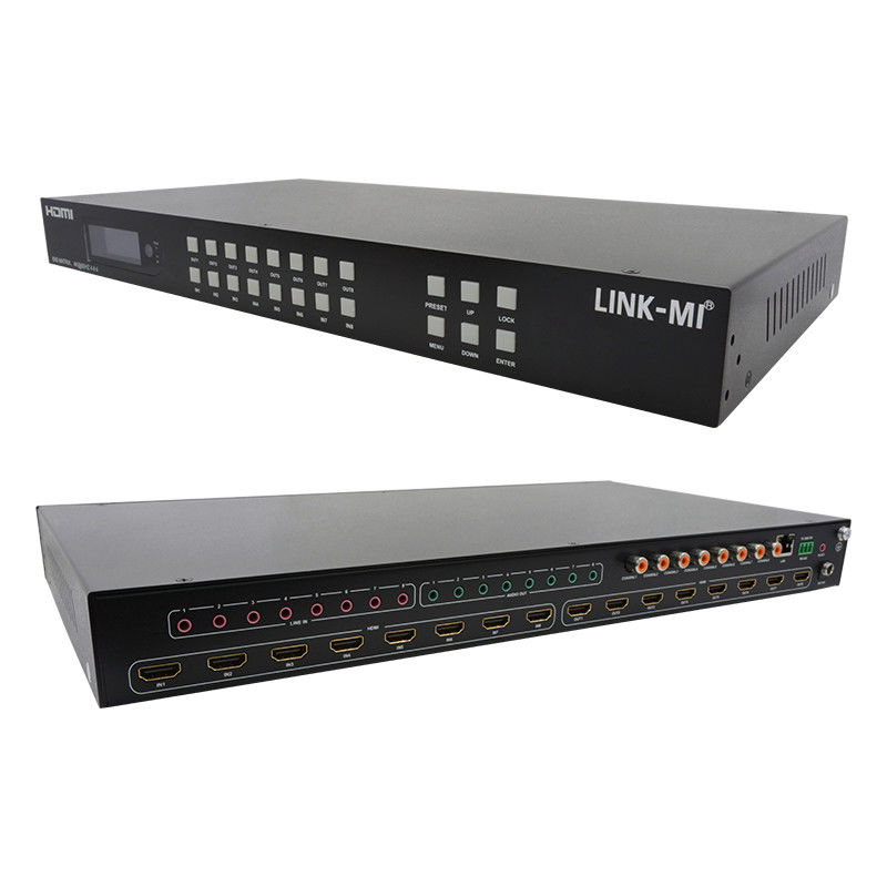 8x8 HDMI Matrix 4k Hdmi Switcher พร้อมการสนับสนุนการสกัดเสียงแบบแอนาล็อก 18Gbps HDR