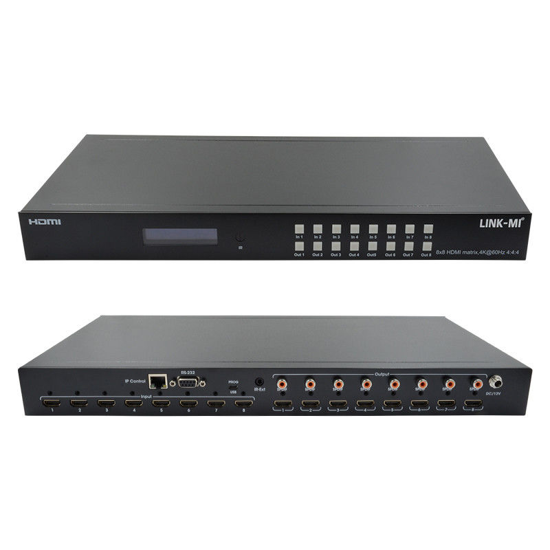 8x8 4K HDMI Modular Matrix Switcher พร้อม SPDIF Out IP Web GUI Control สําหรับจอ UHD 8 ตัว