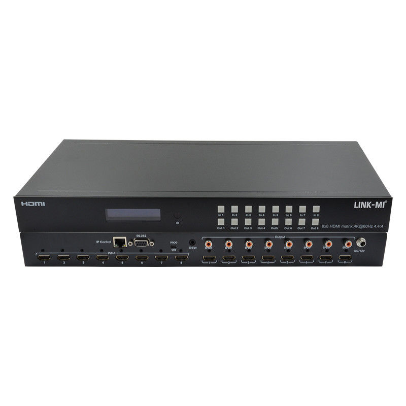 8x8 4K HDMI Modular Matrix Switcher พร้อม SPDIF Out IP Web GUI Control สําหรับจอ UHD 8 ตัว