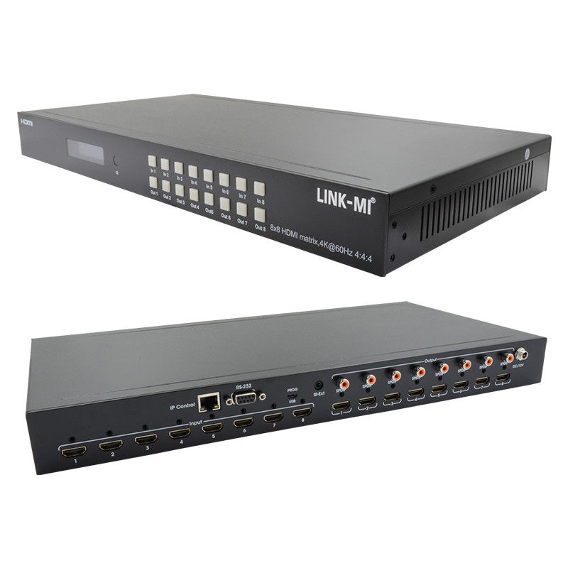 8x8 4K HDMI Modular Matrix Switcher พร้อม SPDIF Out IP Web GUI Control สําหรับจอ UHD 8 ตัว