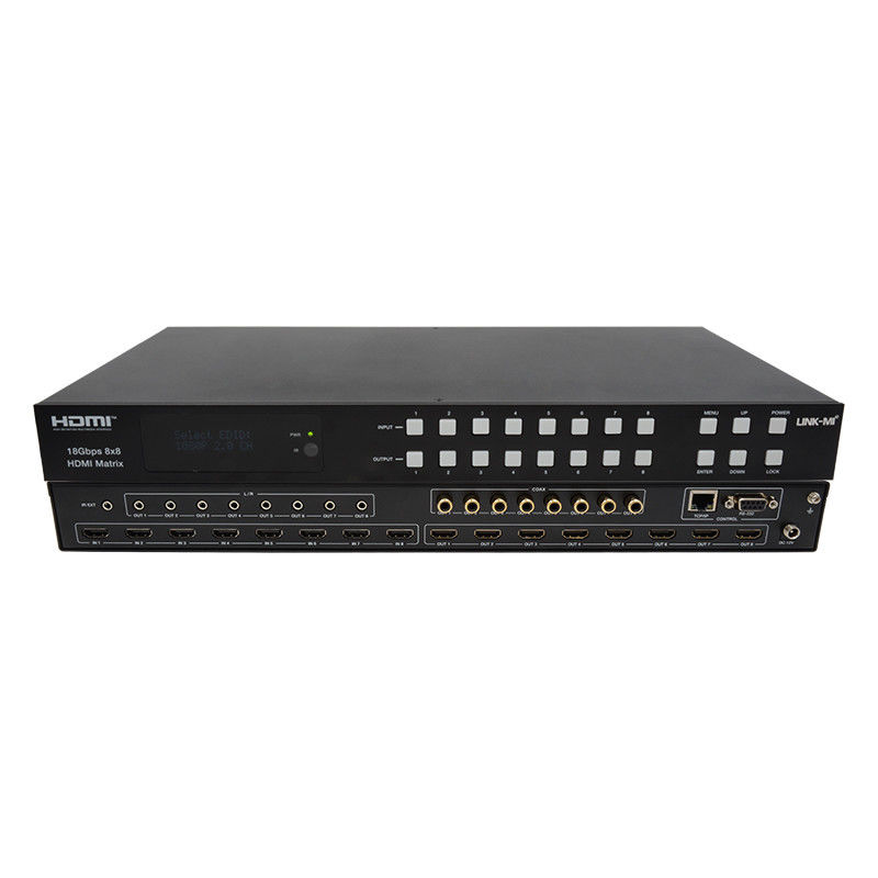 เครื่องเปลี่ยนเมทริกซ์ 18Gbps 8x8 พร้อมฟังก์ชัน ARC รองรับ 4K2K 60Hz YUV 4:4:4