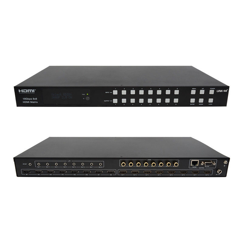 เครื่องเปลี่ยนเมทริกซ์ 18Gbps 8x8 พร้อมฟังก์ชัน ARC รองรับ 4K2K 60Hz YUV 4:4:4