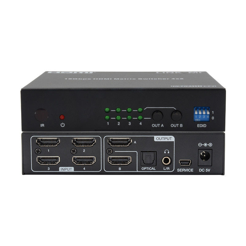 4X2 HDMI Matrix Switch Hdmi Switch Audio Extractor 4K ถึง 1080P เครื่องเปลี่ยนวิดีโอ