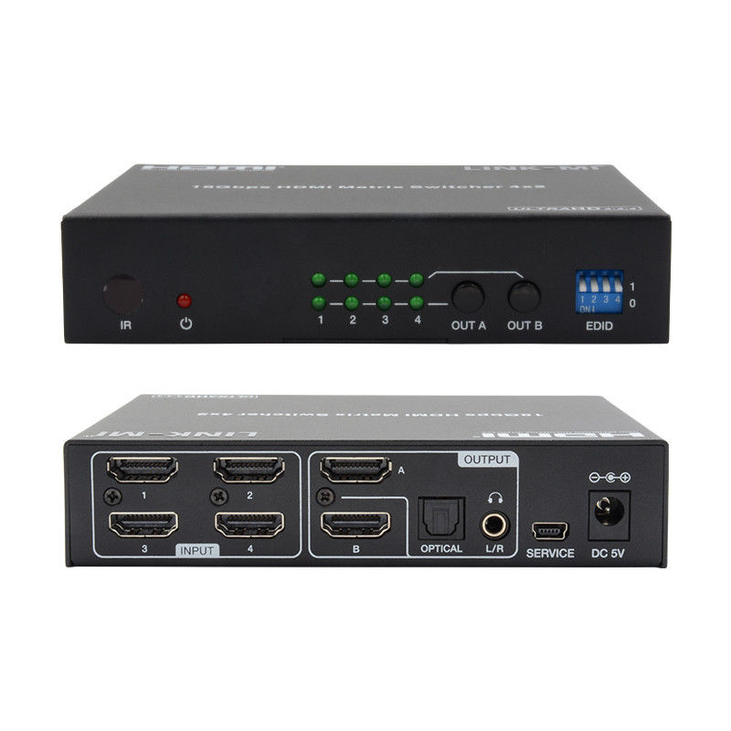4X2 HDMI Matrix Switch Hdmi Switch Audio Extractor 4K ถึง 1080P เครื่องเปลี่ยนวิดีโอ