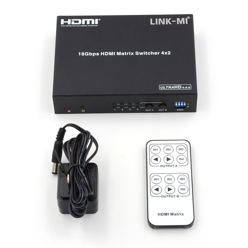 4X2 HDMI Matrix Switch Hdmi Switch Audio Extractor 4K ถึง 1080P เครื่องเปลี่ยนวิดีโอ