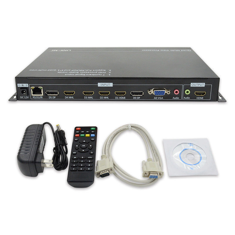 PIP POP HDMI Multi Viewer 4k 4x1 พร้อม IR Remote RS232 Control Center Control