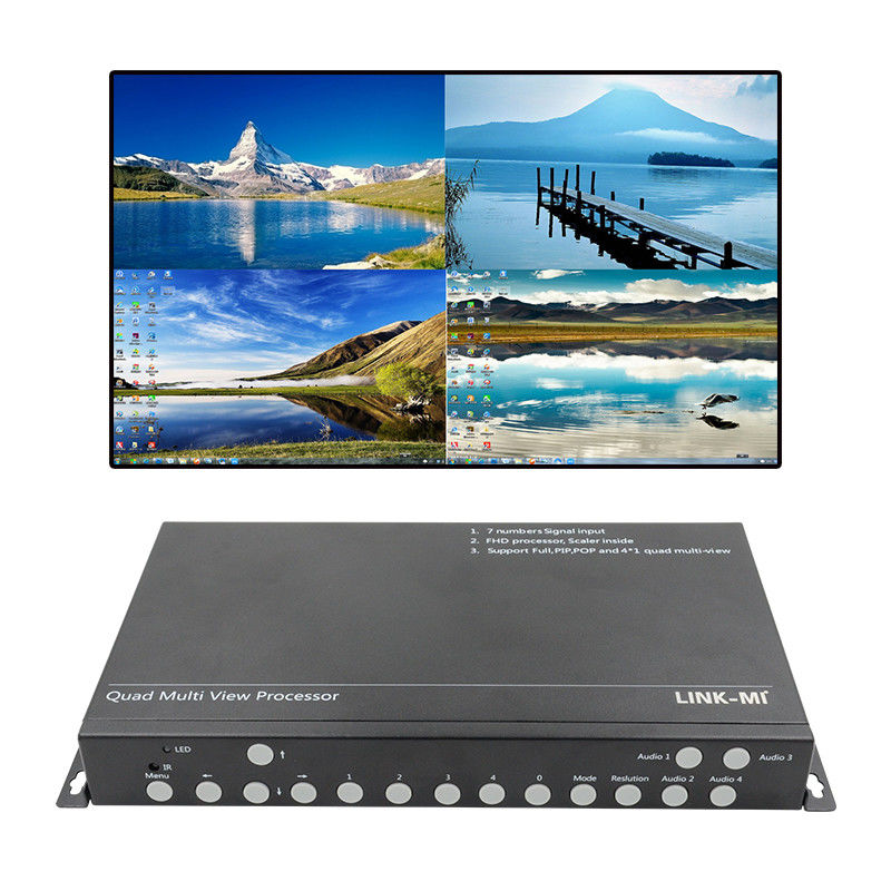 PIP POP HDMI Multi Viewer 4k 4x1 พร้อม IR Remote RS232 Control Center Control