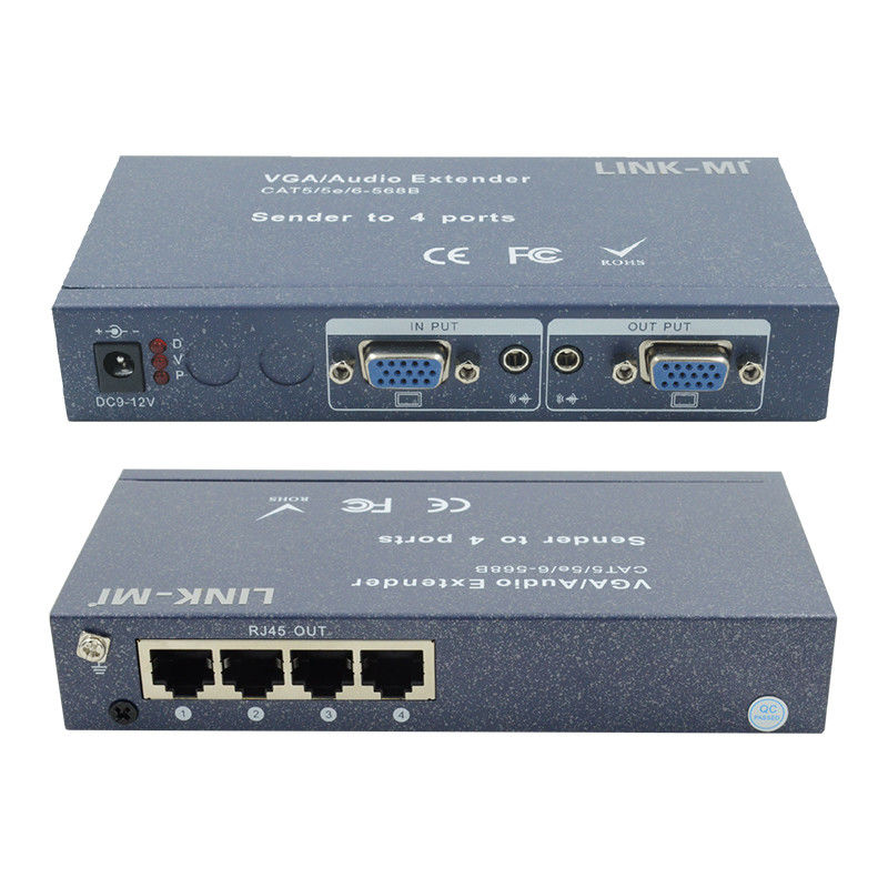 15pin 4 Port VGA Extender 1 ถึง 4 VGA Splitter 4 ช่อง Video UTP Extender
