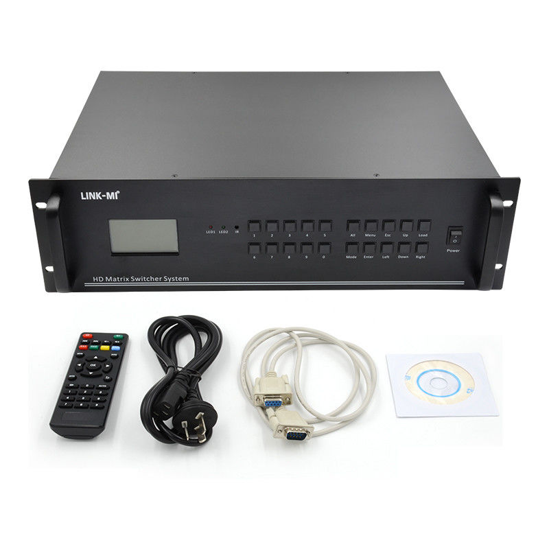 16 ใน 16 ออก HDMI แมทริกซ์ สวิตช์ 4K 16X16 วิดีโอ แมทริกซ์ การสนับสนุน VGA DVI SDI สัญญาณเข้า