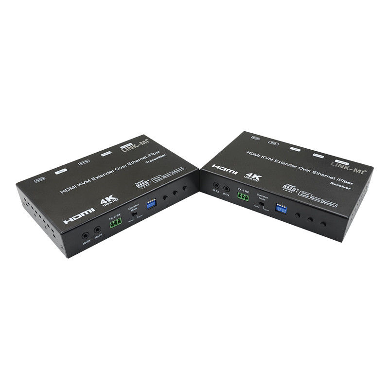 HDMI USB AV Over IP KVM Extender Over Fiber การสนับสนุน POE RS232 ยูนิคาสต์ มูลติคาสต์