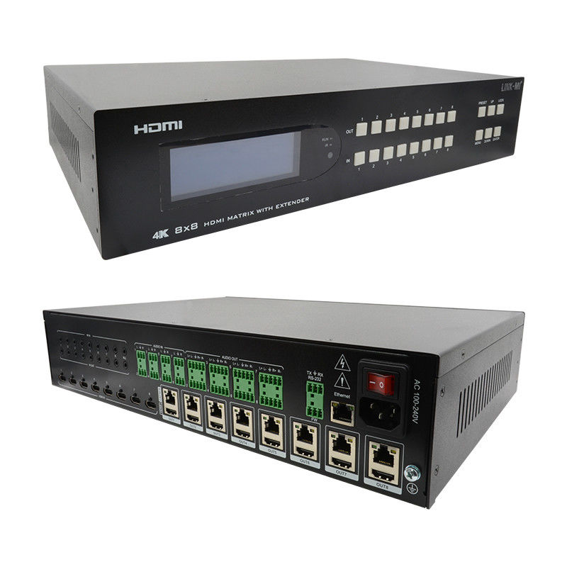 8X8 HDMI Matrix Extender สูงถึง 70m 8 HDMI Loop Out 4K60Hz HDMI สวิตช์วีดีโอ