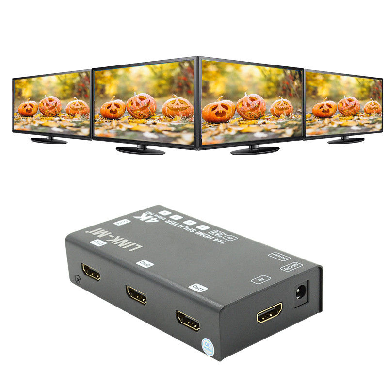 1X4 Video Splitter HDMI 4k 60Hz AV Splitter รองรับ 3D EDID สําหรับ 4 ทีวี Ultra HD