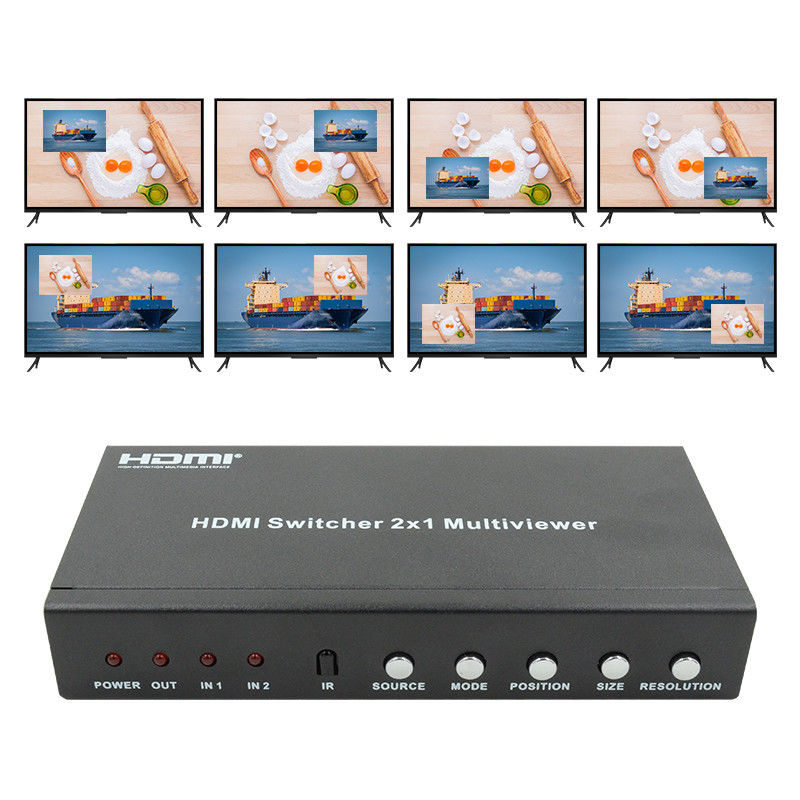 225MHz HDMI Quad Screen Splitter HDMI 2x1 มัลติวิวเวอร์ พร้อม PIP 2 ใน 1 ออก