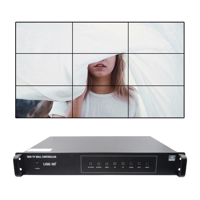 3X3 วิดีโอวอลล์โปรเซสเซอร์ 4K ด้วยการหมุนภาพ Roaming Window Controller 3x3 4k