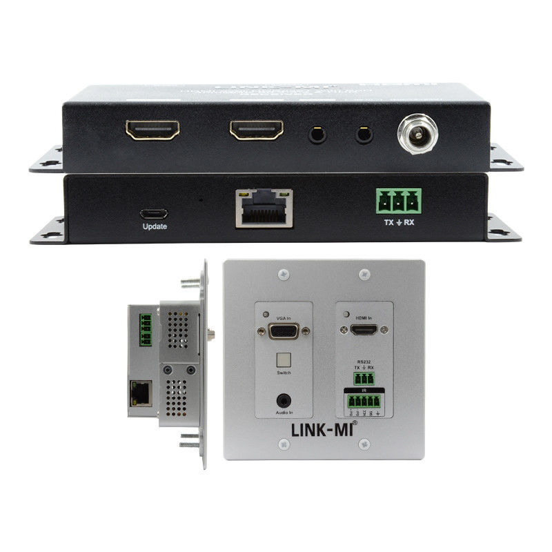 4K 40M HDBaseT HDMI+VGA Wallplate Extender Bi-Directional Wide Band IR RS232 ผ่านผ่าน