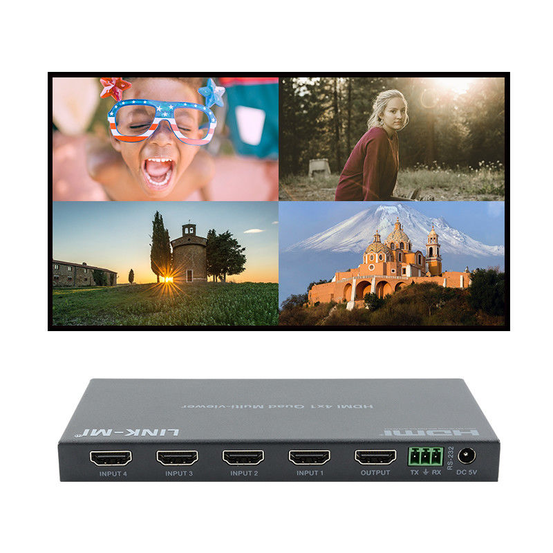 การทํางานสูง HDMI 4x1 Quad Multi Viewer HDMI 1.4b HDCP 1.4 และ DVI Compliant
