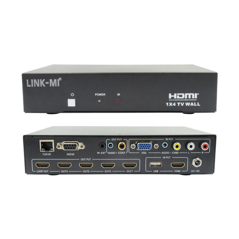 LM-TV04L HDMI 1x4 TV WALL การสนับสนุน CVBS/VGA/HDMI/USB แหล่งเข้าการเล่น