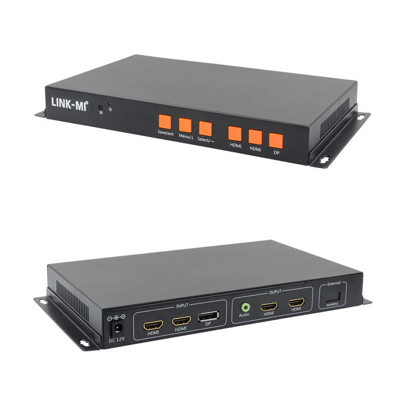 การสนับสนุนมือถือ / HDMI / DP Input 4K Video Wall Controller สําหรับ 2 จอ