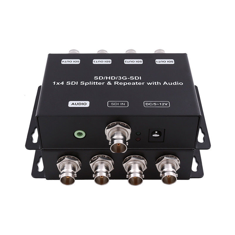 HD/SD-SDI 1 ถึง 4 เครื่องกระตุ้นกระจายเสียงแบบซ้ําด้วยออดิโอ 75 ออห์ม