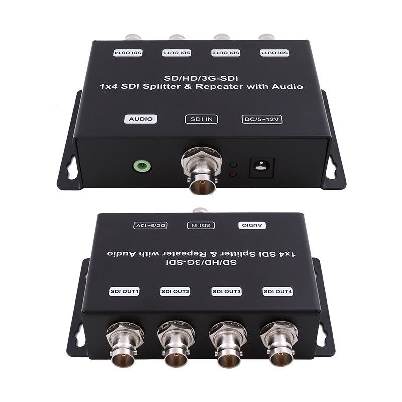 HD/SD-SDI 1 ถึง 4 เครื่องกระตุ้นกระจายเสียงแบบซ้ําด้วยออดิโอ 75 ออห์ม