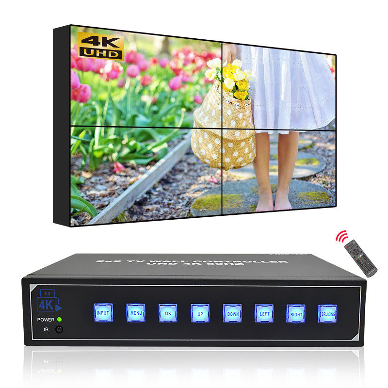 4K HDMI Video Wall Controller สนับสนุน USB Auto Play 2X2 Video Wall Processor 1X2 1X3 1X4 TV Wall