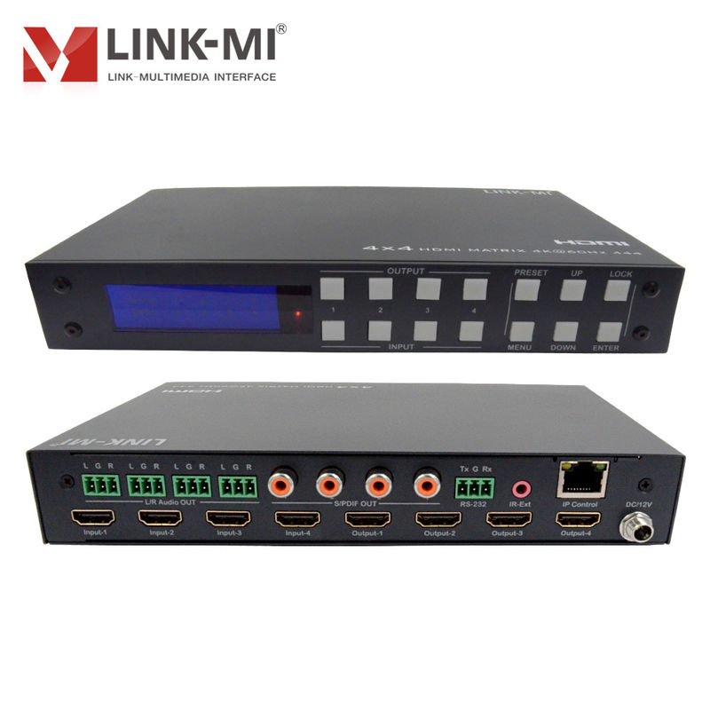 4K 4x4 HDMI แมทริกซ์ HDMI 2.0b แมทริกซ์พร้อม HDCP 2.2 และ DCI-P3/Rec.2020 การสนับสนุนพื้นที่สี