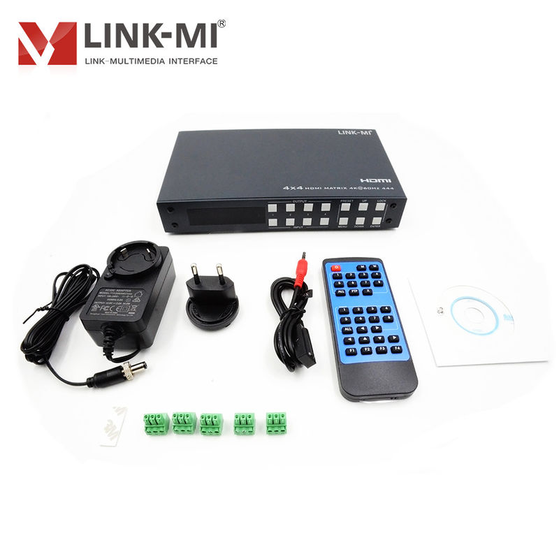 4K 4x4 HDMI แมทริกซ์ HDMI 2.0b แมทริกซ์พร้อม HDCP 2.2 และ DCI-P3/Rec.2020 การสนับสนุนพื้นที่สี