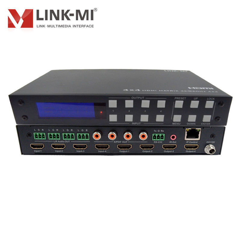 4K 4x4 HDMI แมทริกซ์ HDMI 2.0b แมทริกซ์พร้อม HDCP 2.2 และ DCI-P3/Rec.2020 การสนับสนุนพื้นที่สี